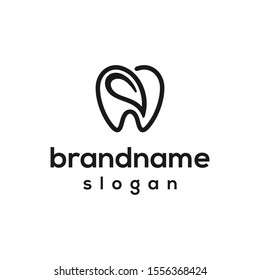 leaf dental logo design vector