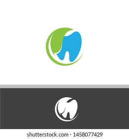 Leaf dental Logo, green logo dental ,abstract logo dental