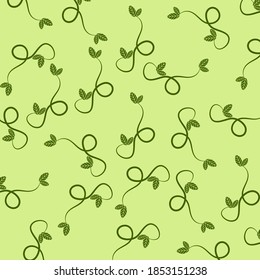 leaf design background motif with winding stems