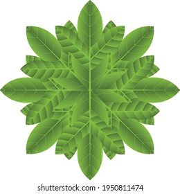 leaf design depicting a pile of leaves that resembles snow