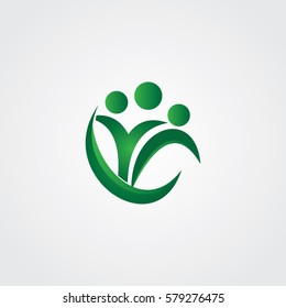 leaf design icon logo people or nature