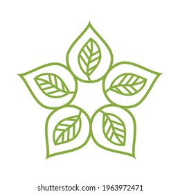 Leaf Design Icon. Make a green environment to safe our world.