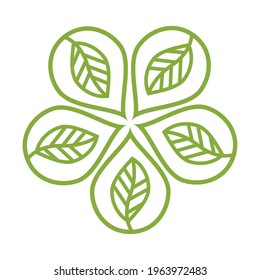 Leaf Design Icon. Make a green environment to safe our world.