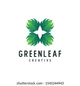 leaf design inspiration logo with modern concept vector illustration