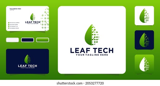 leaf design inspiration in technology and business cards