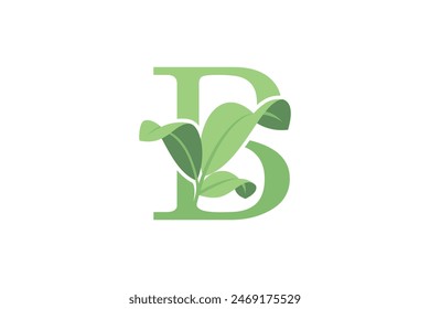 Blattdesign mit Buchstabe B Konzept