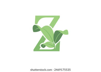 leaf design with letter z concept