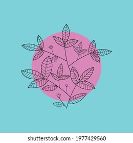Leaf design in line art style.