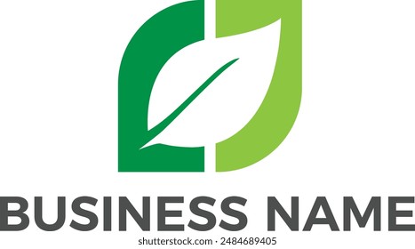 leaf design logo gardening mowing minimal logo vector
