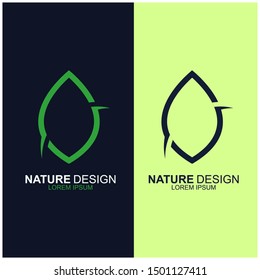 Leaf design logo Template. Green Nature Icon  Design