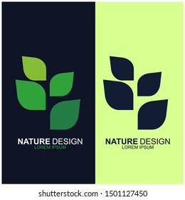 Leaf design logo Template. Green Nature Icon  Design