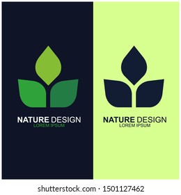 Leaf design logo Template. Green Nature Icon  Design