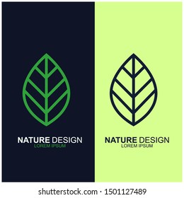 Leaf design logo Template. Green Nature Icon  Design