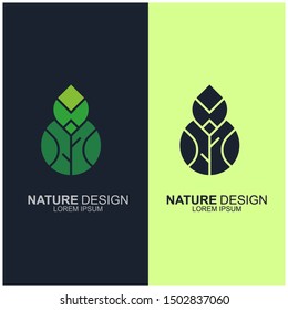 Leaf design logo Template. Green Nature Icon  Design