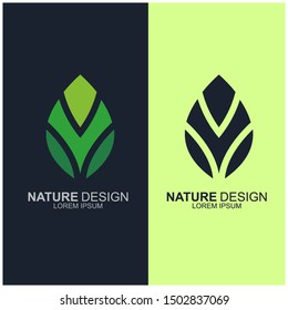 Leaf design logo Template. Green Nature Icon  Design