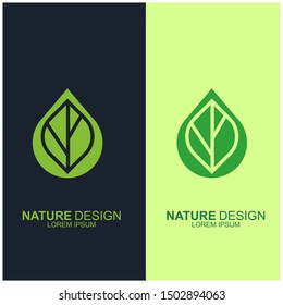 Leaf design logo Template. Green Nature Icon  Design