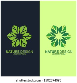 Leaf design logo Template. Green Nature Icon  Design