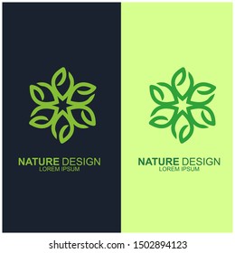 Leaf design logo Template. Green Nature Icon  Design