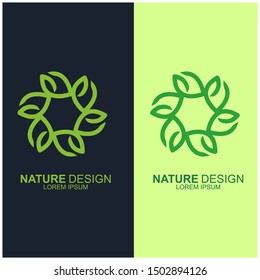 Leaf design logo Template. Green Nature Icon  Design