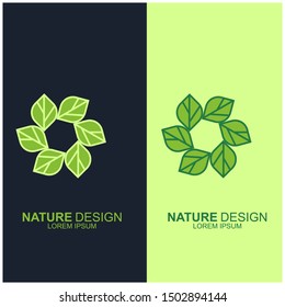Leaf design logo Template. Green Nature Icon  Design