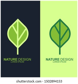 Leaf design logo Template. Green Nature Icon  Design
