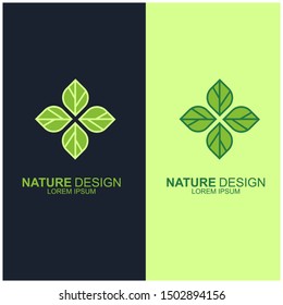 Leaf design logo Template. Green Nature Icon  Design