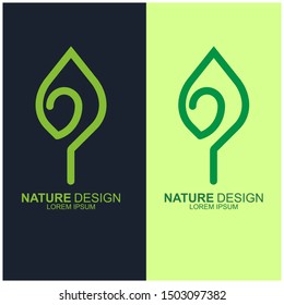 Leaf design logo Template. Green Nature Icon  Design