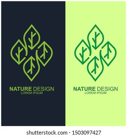 Leaf design logo Template. Green Nature Icon  Design