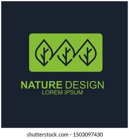 Leaf design logo Template. Green Nature Icon  Design