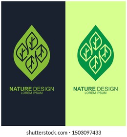 Leaf design logo Template. Green Nature Icon  Design