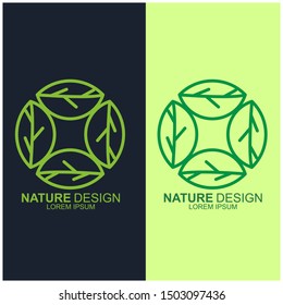 Leaf design logo Template. Green Nature Icon  Design