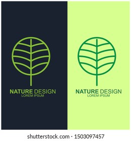 Leaf design logo Template. Green Nature Icon  Design