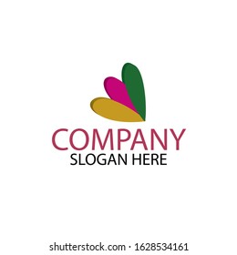 leaf design logo with three colors