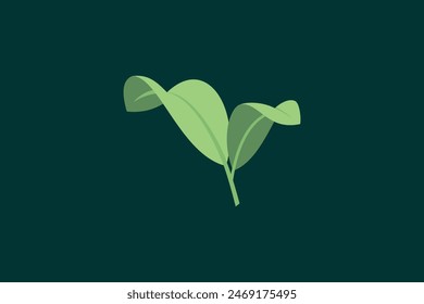 leaf design with modern concept premium vector