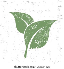 Leaf design on old paper,grunge vector
