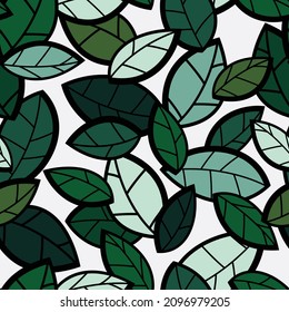 leaf design - seamless vector repeat pattern, use it for wrappings, fabric, packaging and other print and design projects