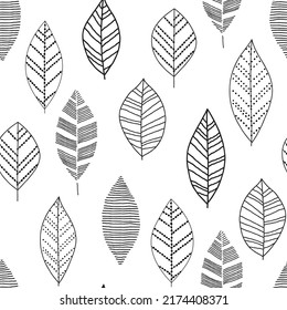 leaf design - seamless vector repeat pattern, use it for wrappings, fabric, packaging and other print and design projects