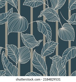 leaf design - seamless vector repeat pattern, use it for wrappings, fabric, packaging and other print and design projects