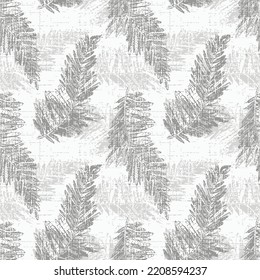Leaf detail texture on cement wall. Marks of leaf on the concrete pavement. slub texture leaf plants and leaves pattern for background.Grey black and white seamless pattern, 