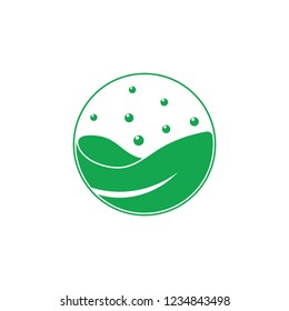 Leaf Dews Circel Logo Vector