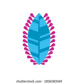 leaf dia de los muertos decoration flat style icon vector illustration design