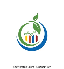 Leaf Diagram Graph Vector Logo Design