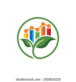 Leaf Diagram Graph Vector Logo Design