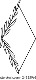 Leaf Diamond Border | Botanical Geometric Frame | Decorative Plant Element