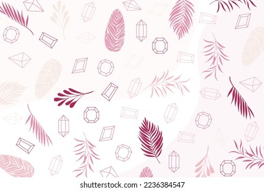 Leaf- und Diamantmuster-Muster pastellfarben, Vektorgrafik-Design, Hintergrundsammlung