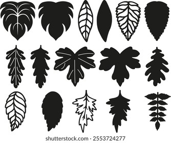 Leaf digital designs for printing or cutting
