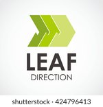 Leaf direction of green line abstract vector and logo design or template ecology business icon of company identity symbol concept