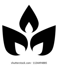 
Leaf divided into three parts showcasing tripartite leaf 
