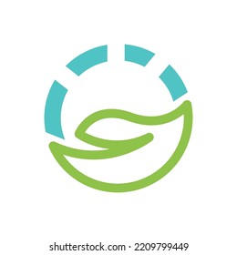 Leaf DNA logo design. Natural data logo design