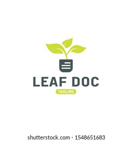 Leaf with Document Logo Design. Business and Nature Icon Design vector. Modern and Creative Design Art
